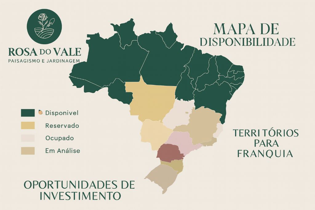 Mapa de Disponibilidade de Franquias Rosa do Vale - Oportunidades de Investimento no Brasil